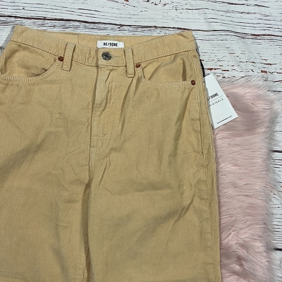 NWT Re/done 70's Ultra High Rise Birch Corduroy Wide Leg Pants - Picture 6 of 12